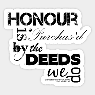 Christopher Marlowe Hero & Leander Honour Quote (B&W) Sticker